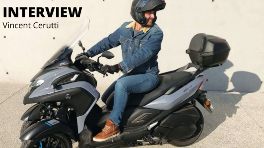 Vincent Cerutti au guidon du Tricity